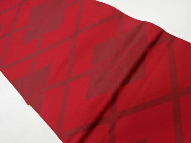 襷に菱模様織出し洒落袋帯